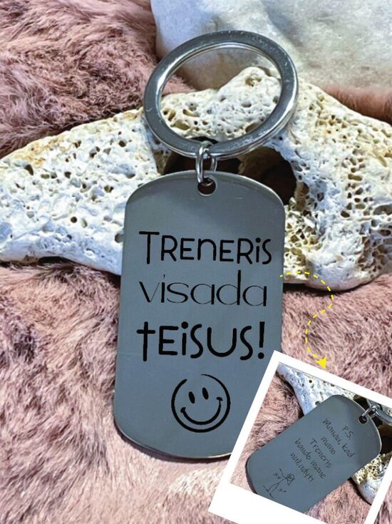 Raktų pakabukas "Trenerio šūkis"