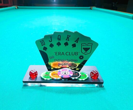 Akrilinis apdovanojimas "Pokerio kortos"